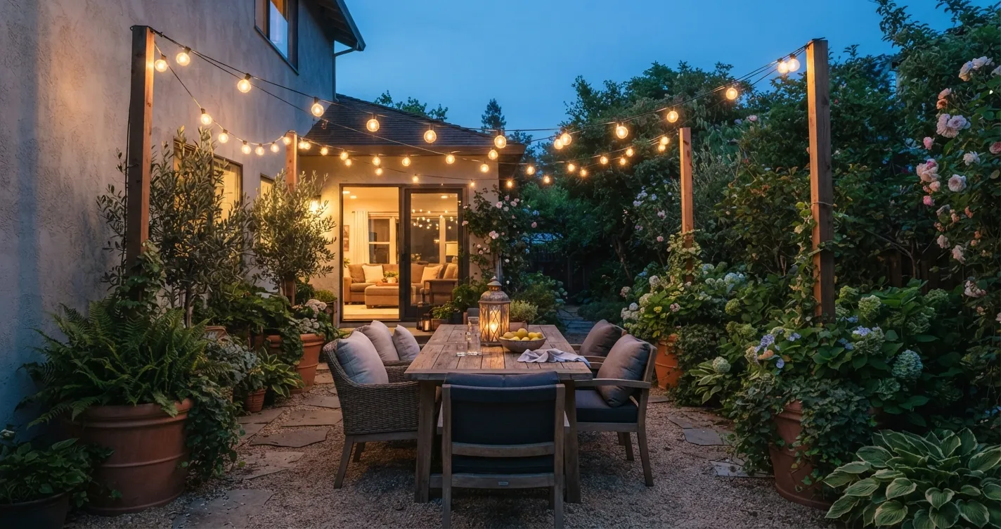 How to Hang Patio String Lights (Even With No Posts or Drilling) - Read More Decor Copilot Real Estate Design Ideas