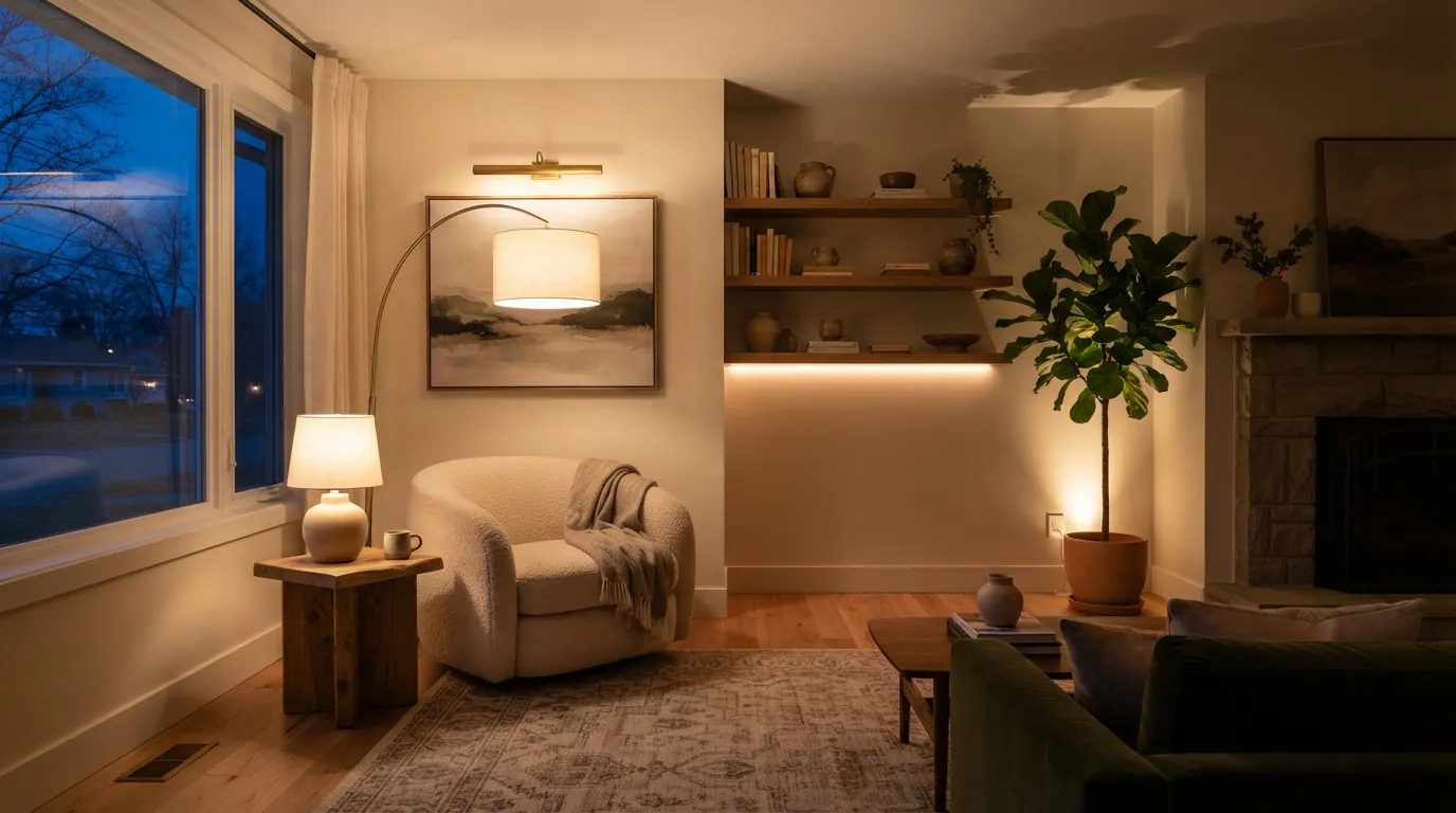 Layered Lighting for Living Rooms: How Many Lamps, Where, and What Bulbs - Read More Decor Copilot Real Estate Design Ideas