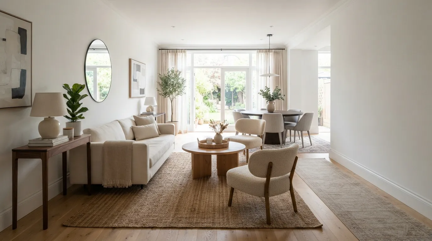 Long Narrow Living Room Layout: 6 Floor Plans That Fix the Bowling-Alley Look - Decor Copilot Interior Design & Virtual Staging Transformation