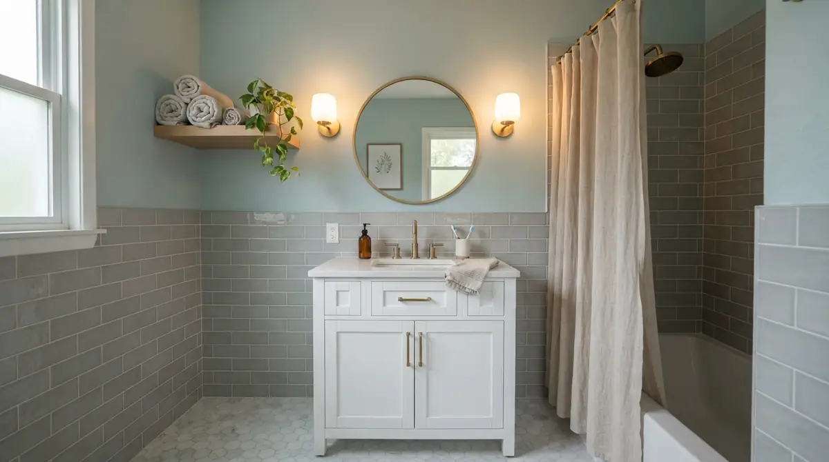 Paint Colors for a Bathroom With Gray Tile (and How to Fix Millennial Gray) - Read More Decor Copilot Real Estate Design Ideas