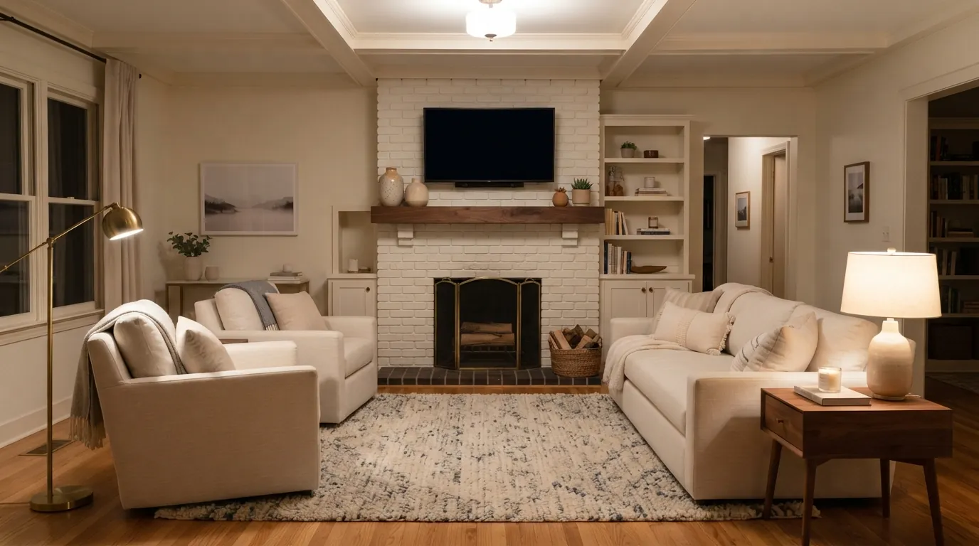 TV Above Fireplace: How High Is Too High? (Exact Heights by TV Size) - Read More Decor Copilot Real Estate Design Ideas